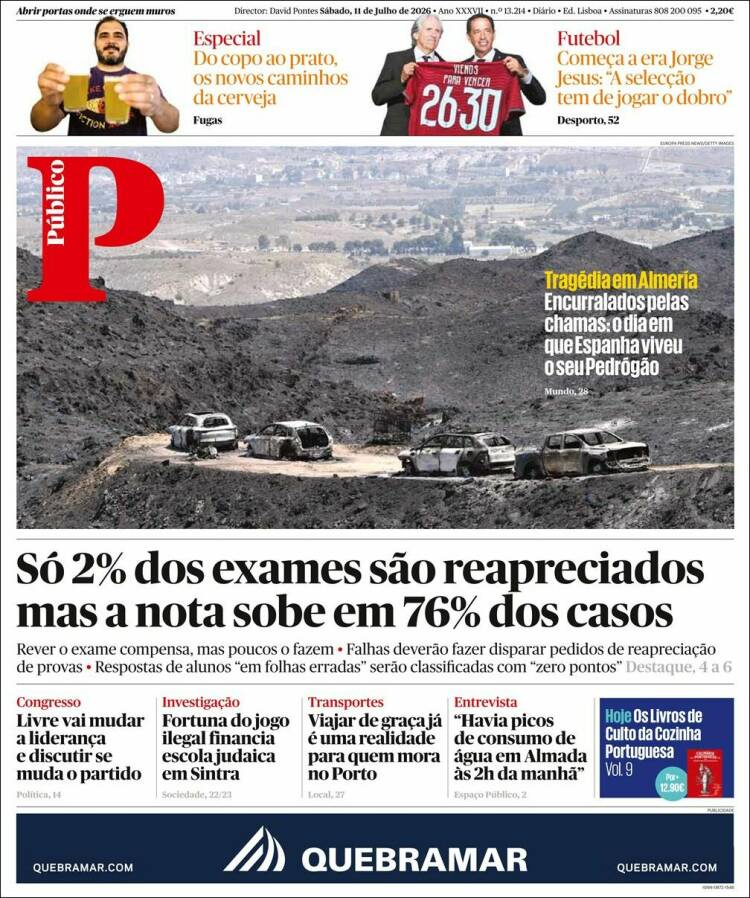 Portada de Público (Portugal)