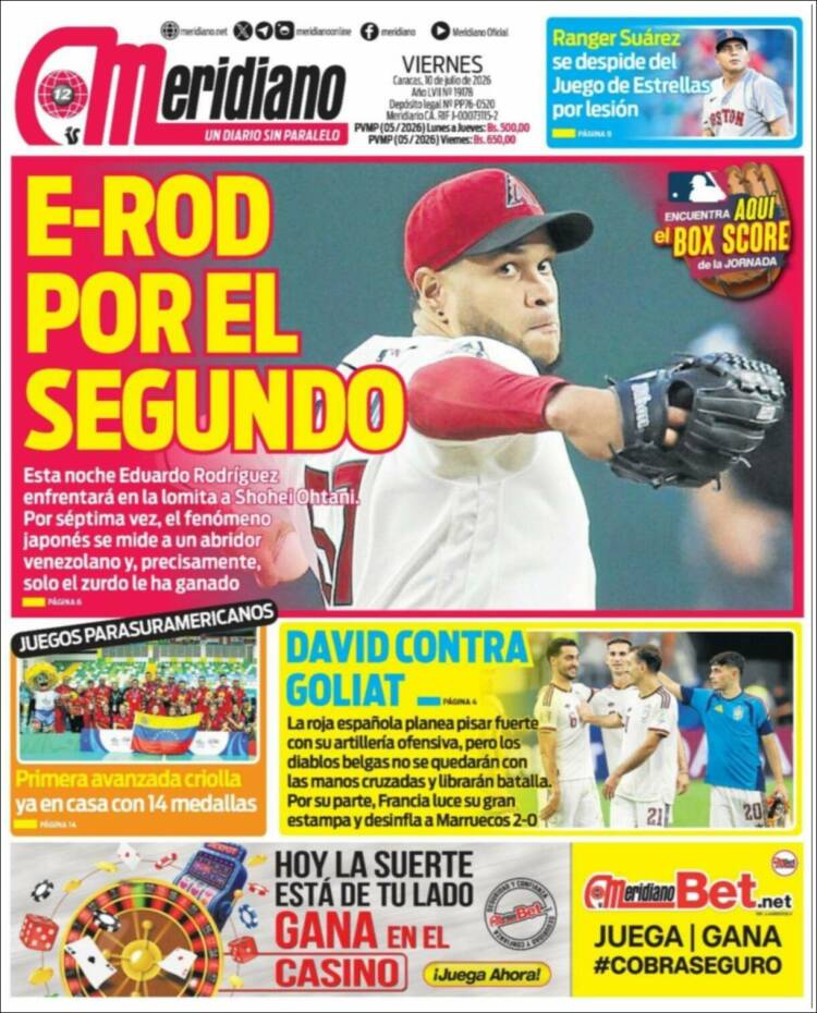 Portada de Meridiano (Venezuela)
