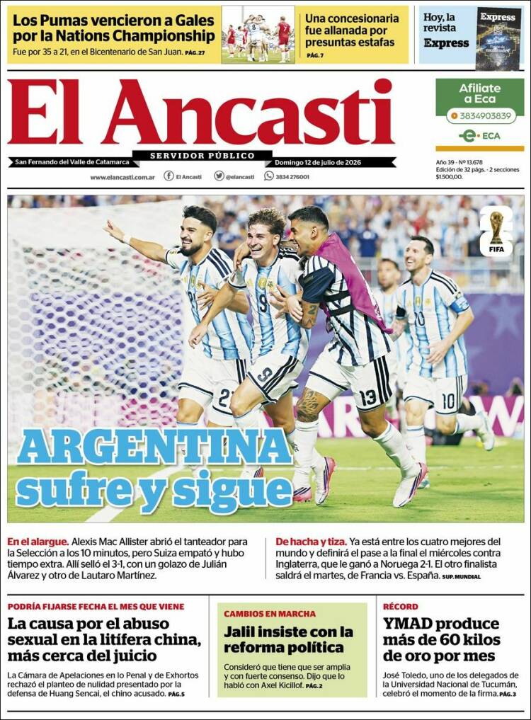 Portada de El Ancasti (Argentina)