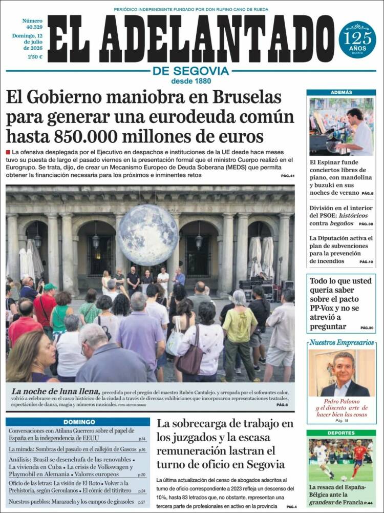 Portada de El Adelantado de Segovia (Espa&ntilde;a)