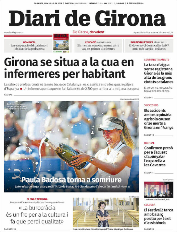 Portada de Diari de Girona (Espa&ntilde;a)