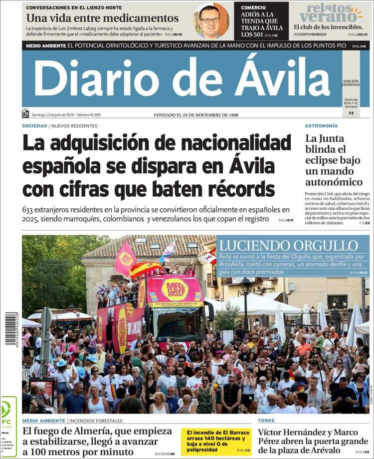 Portada de Diario de Ávila (Espa&ntilde;a)