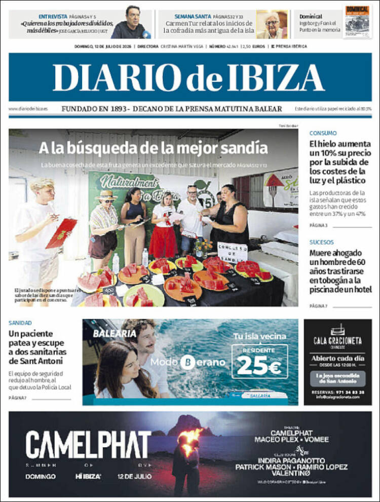 Portada de Diario de Ibiza (Espa&ntilde;a)