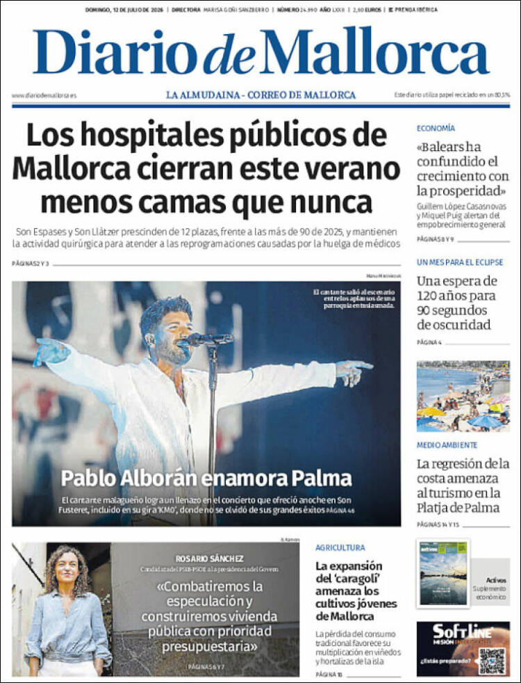 Portada de Diario de Mallorca (Espa&ntilde;a)