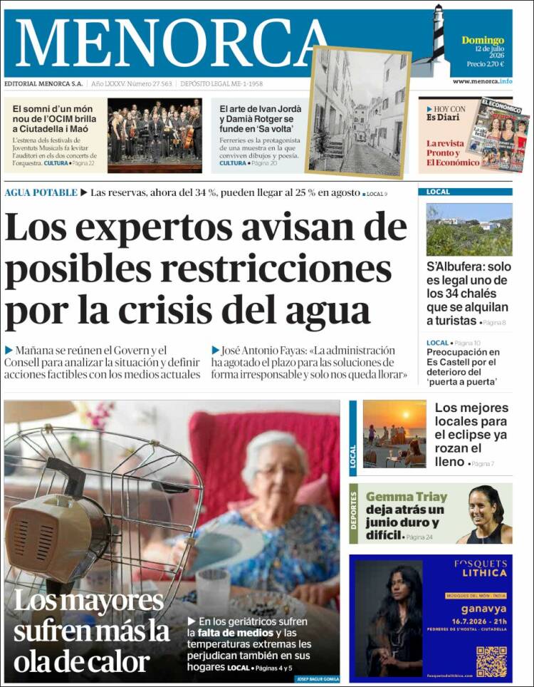 Portada de Menorca - Diario Insular (Espa&ntilde;a)
