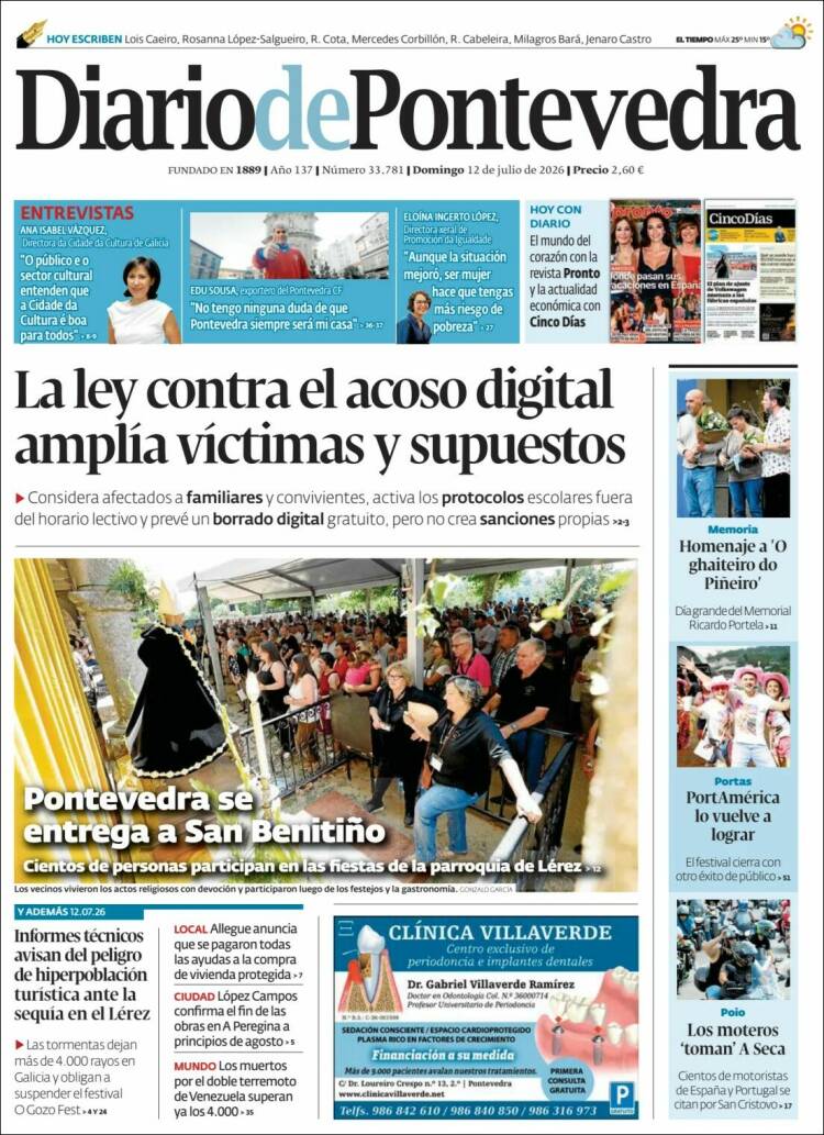 Portada de Diario de Pontevedra (Espa&ntilde;a)