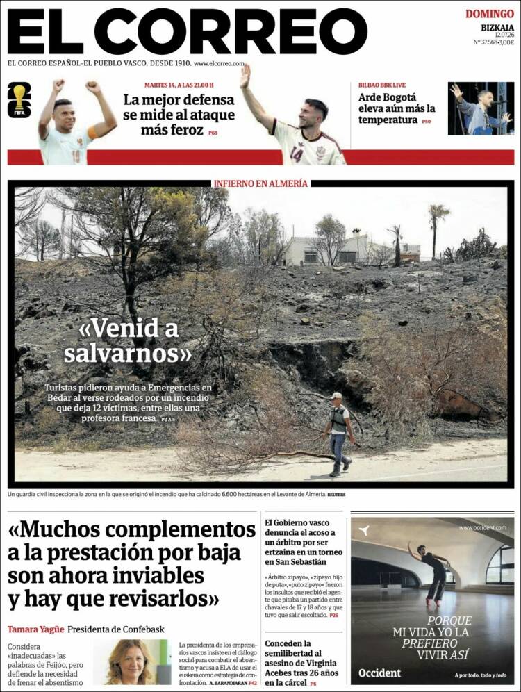 Portada de El Correo (Espa&ntilde;a)