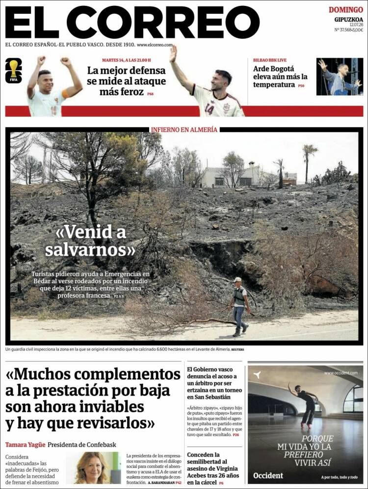 Portada de El Correo - Guipuzcoa (Espa&ntilde;a)