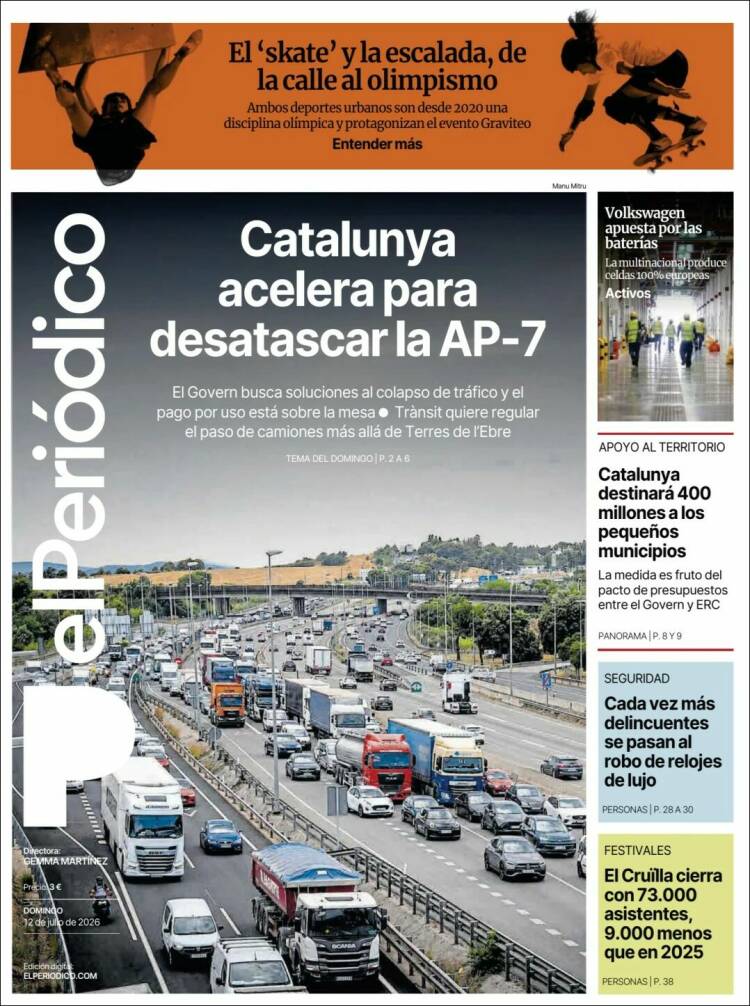 Portada de El Periódico (Espa&ntilde;a)