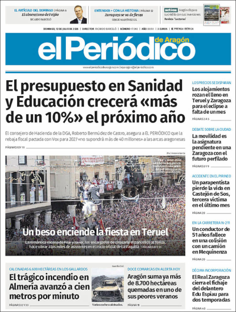 Portada de El Periódico de Aragón (Espa&ntilde;a)