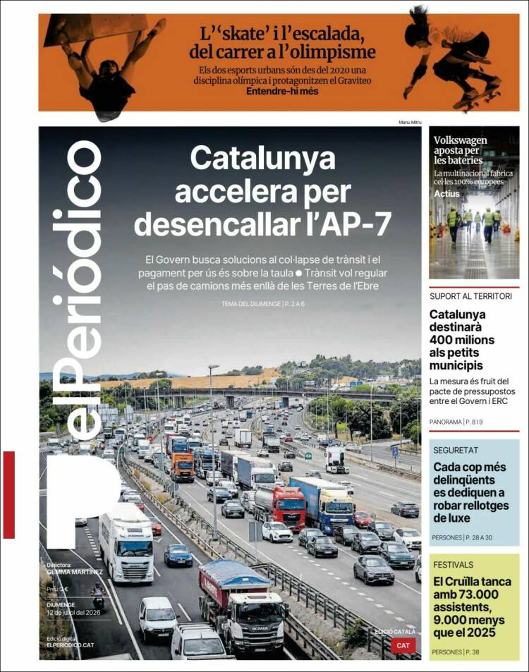 Portada de El Periódico de Catalunya (Espa&ntilde;a)