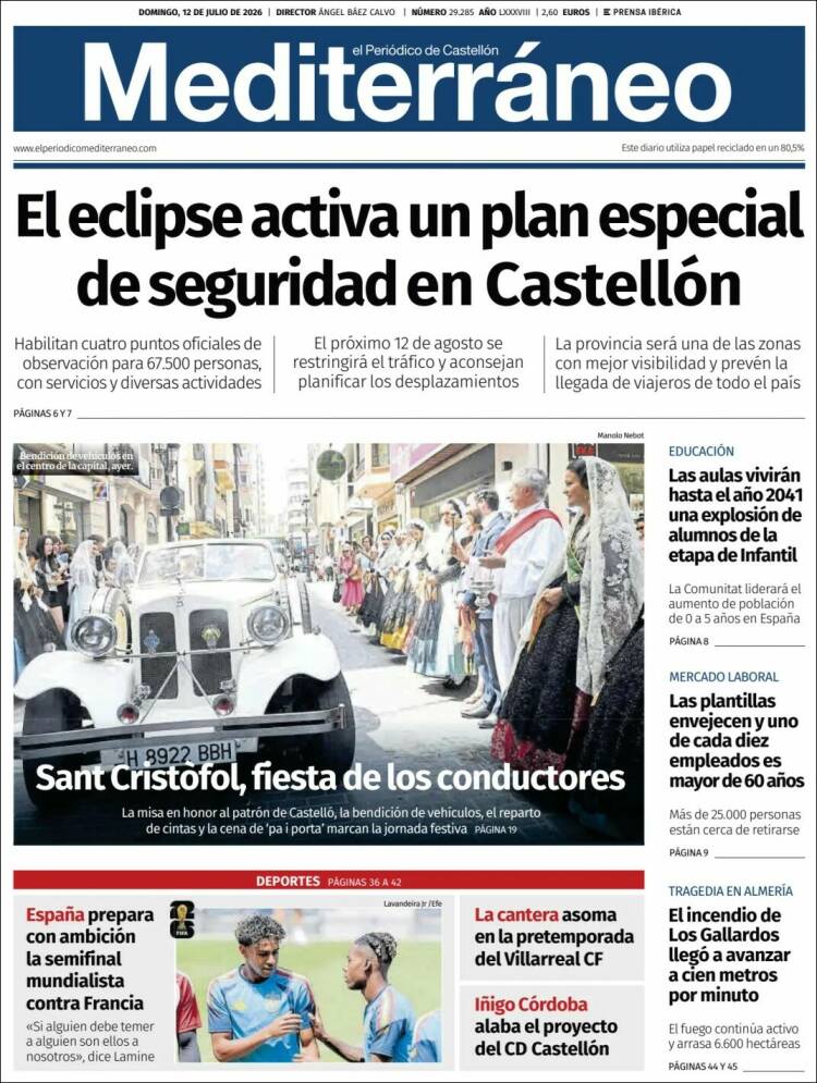 Portada de El Periódico Mediterraneo (Espa&ntilde;a)