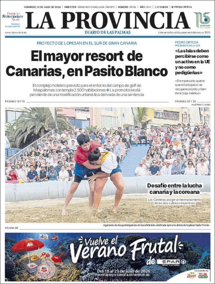 Portada de La Provincia (Espa&ntilde;a)