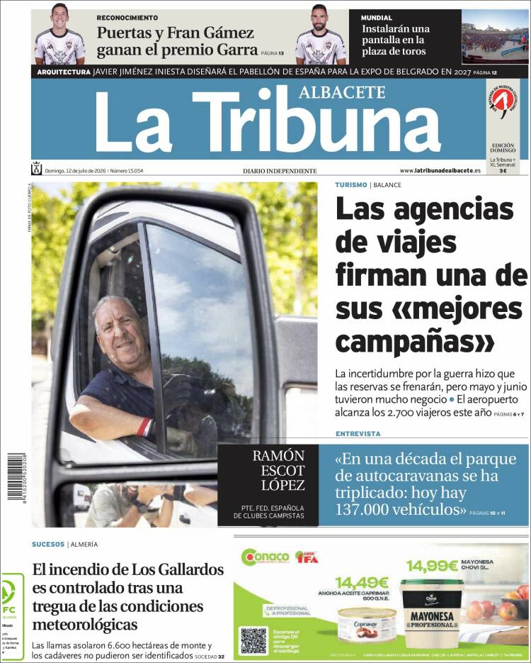 Portada de La Tribuna de Albacete (Espa&ntilde;a)