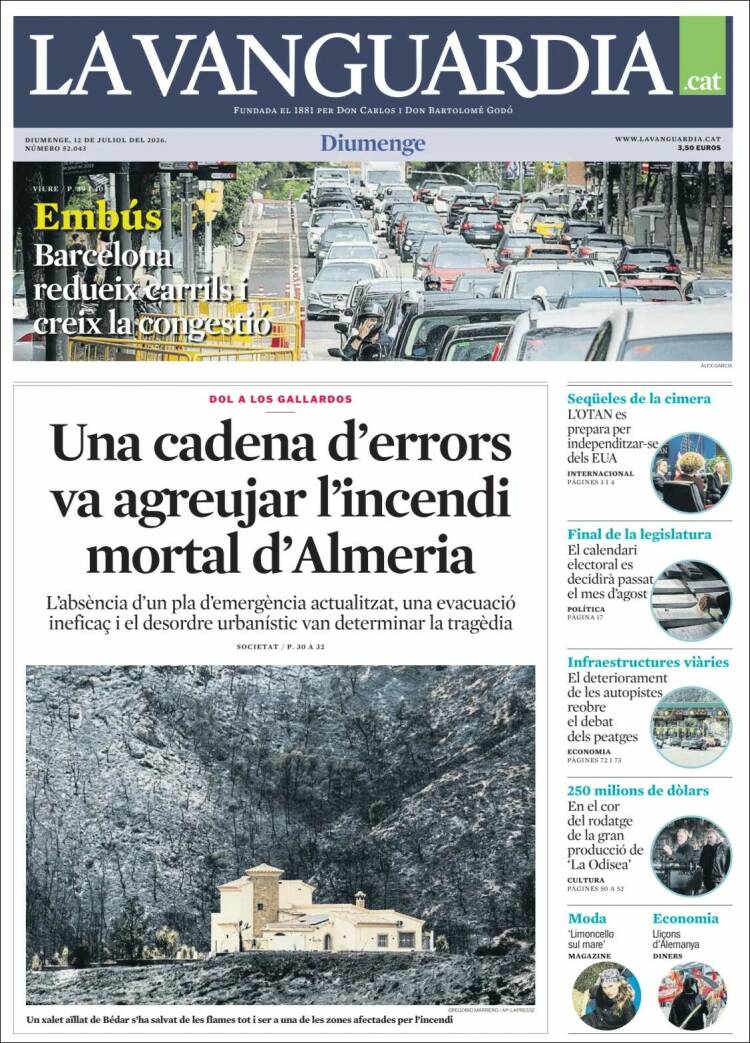 Portada de La Vanguardia (Espa&ntilde;a)