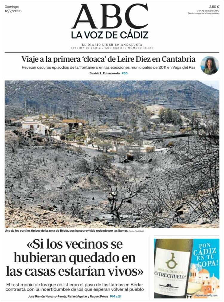 Portada de La Voz de Cádiz (Espa&ntilde;a)
