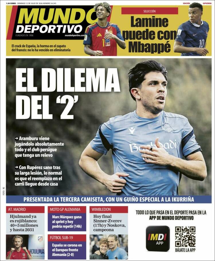 Portada de Mundo Deportivo Gipuzkoa (Espa&ntilde;a)