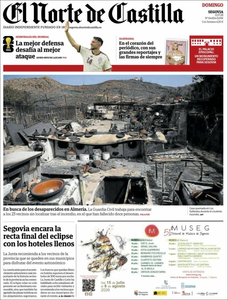 Portada de Norte de Castilla - Segovia (Espa&ntilde;a)