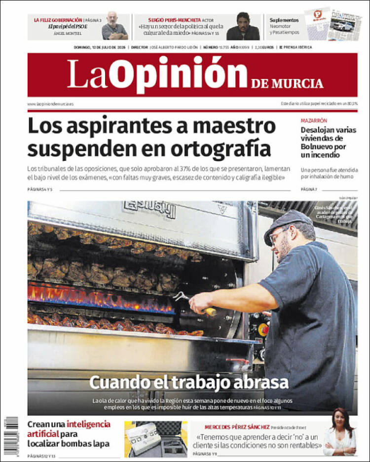 Portada de La Opinión de Murcia (Espa&ntilde;a)