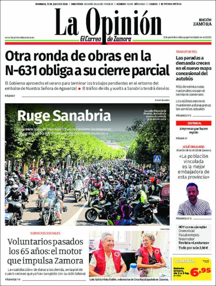 Portada de La Opinión - El Correo de Zamora (Espa&ntilde;a)