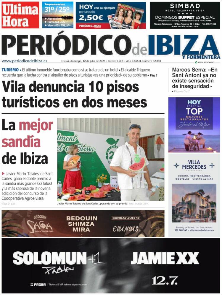 Portada de Periódico de Ibiza (Espa&ntilde;a)