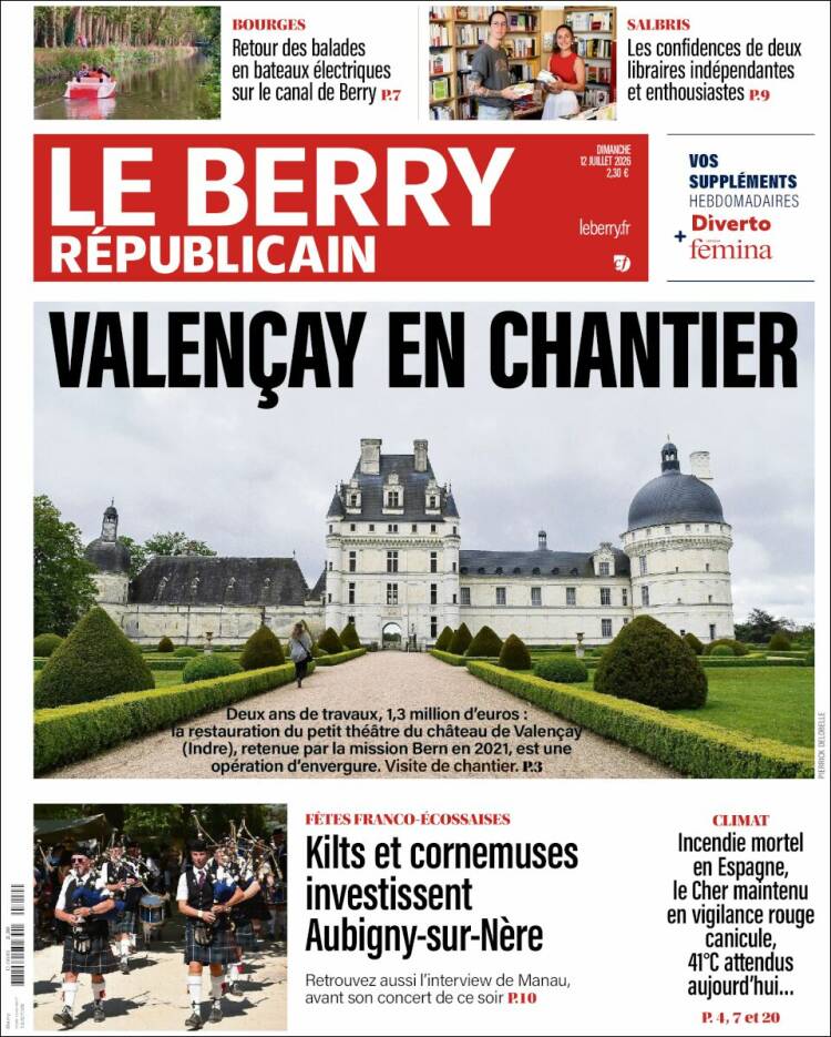 Portada de Berry Republicain (Francia)