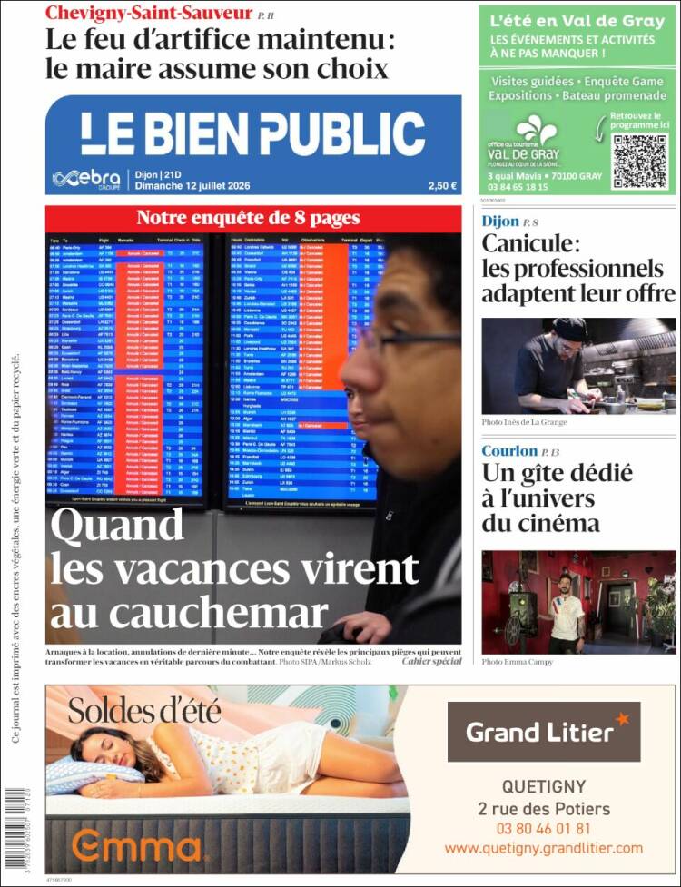 Portada de Le Bien Public (Francia)