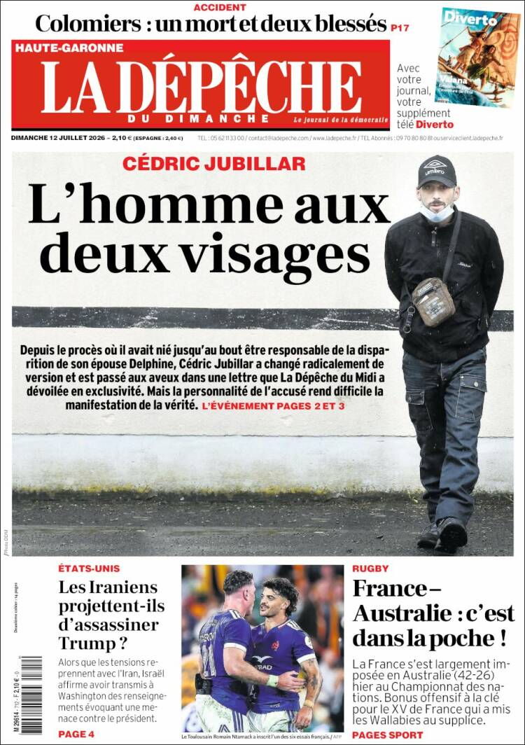 Portada de La Dépêche du Midi (Francia)