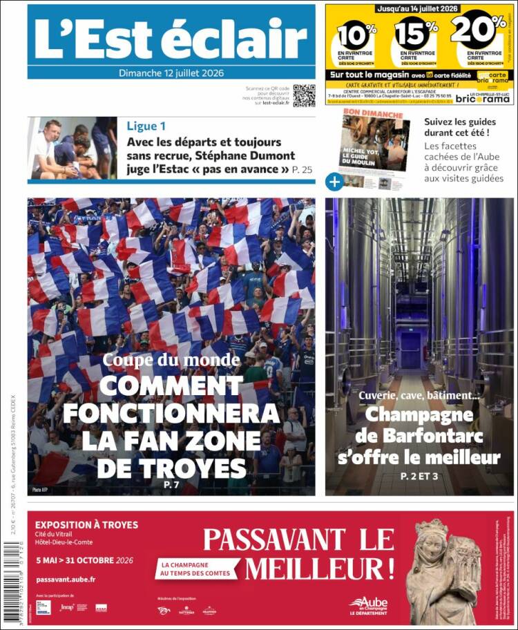 Portada de L'Est Eclair (Francia)