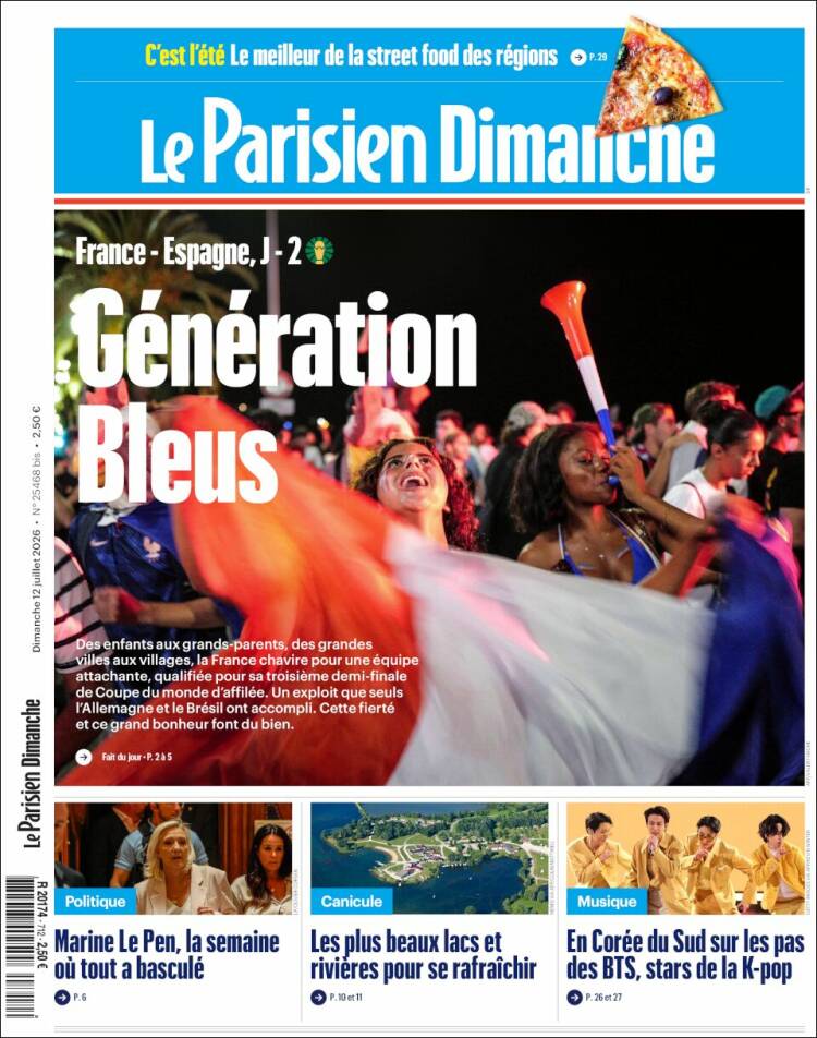 Portada de Le Parisien (Francia)