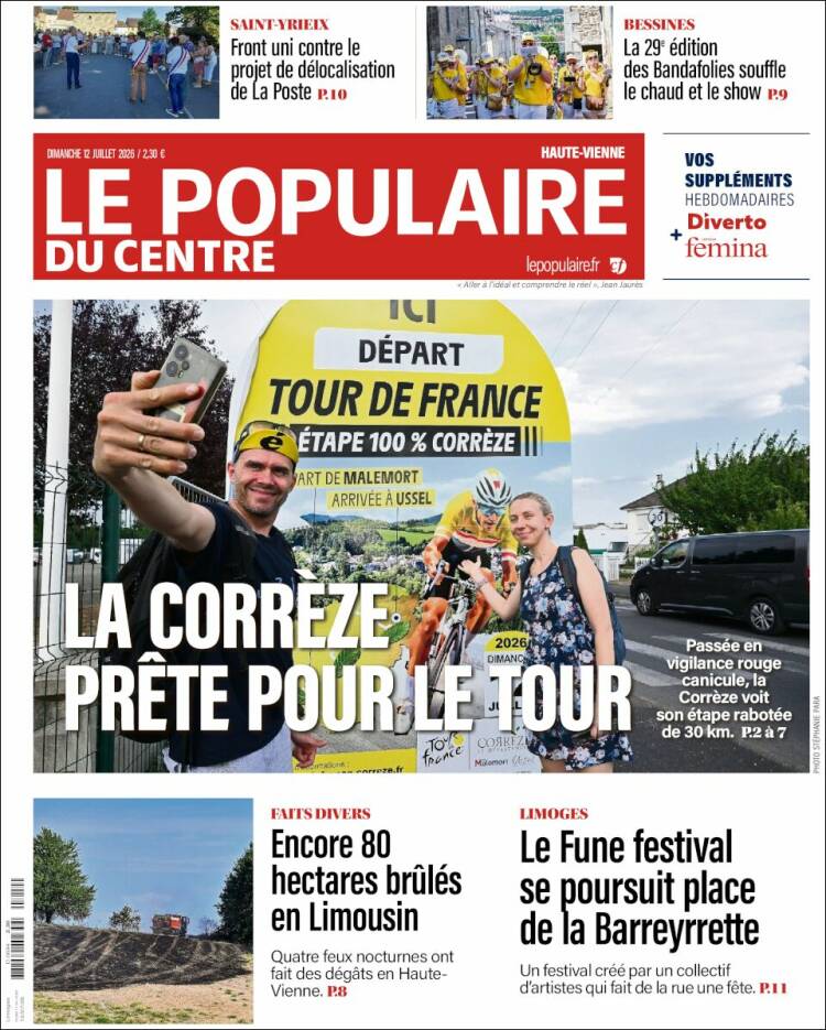 Portada de Le Populaire du Centre (Francia)