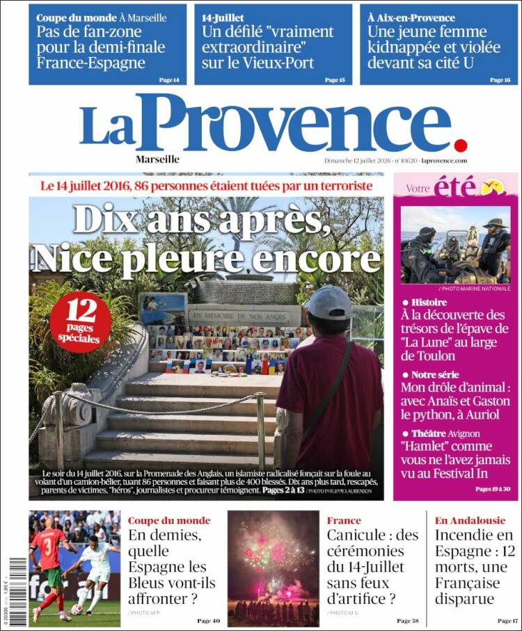 Portada de La Provence (Francia)