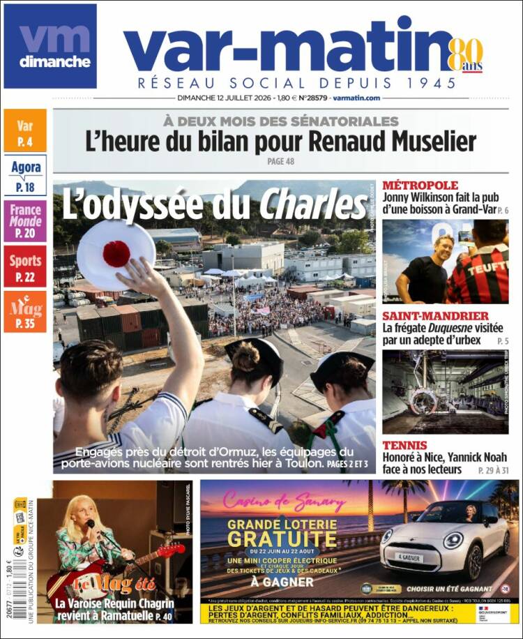 Portada de Var-Matin (Francia)