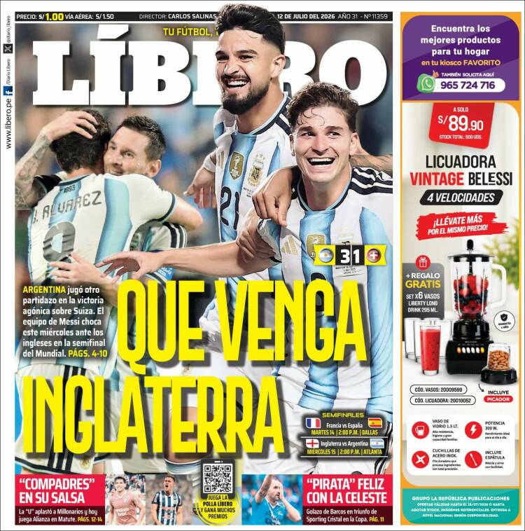 Portada de Líbero (Per&uacute;)