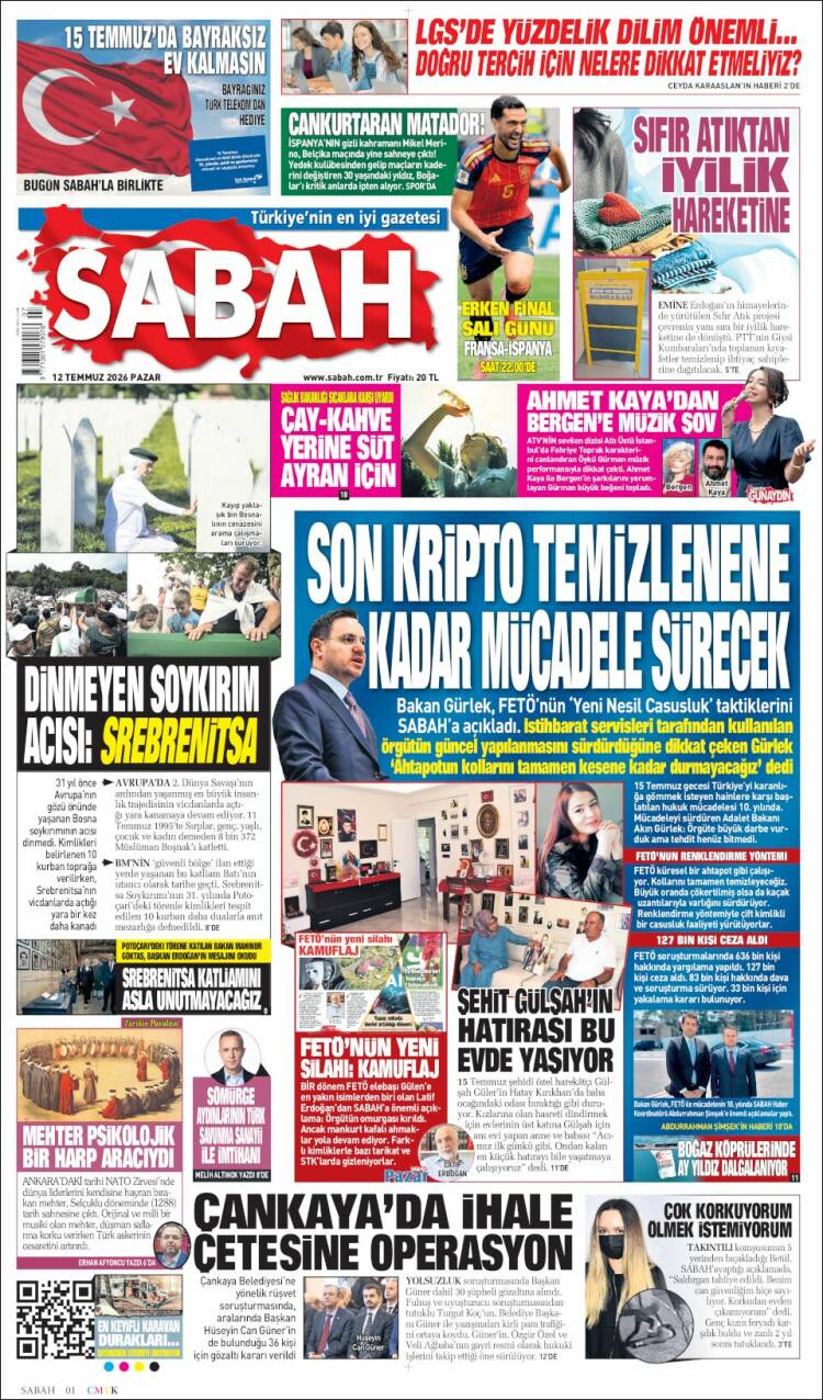 Portada de Sabah (Turqu&iacute;a)