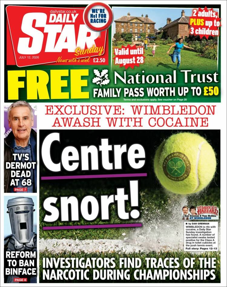 Portada de Daily Star (Reino Unido)