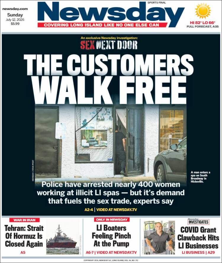 Portada de Newsday (USA)
