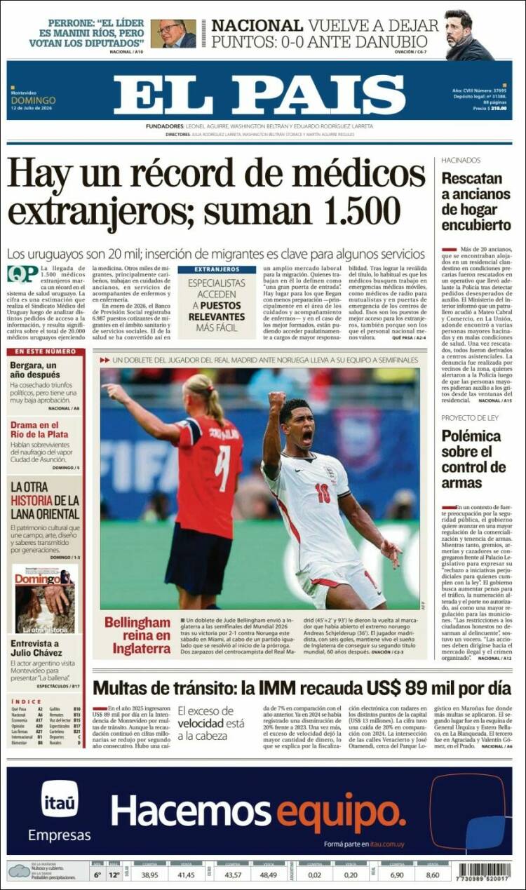 Portada de El País (Uruguay)