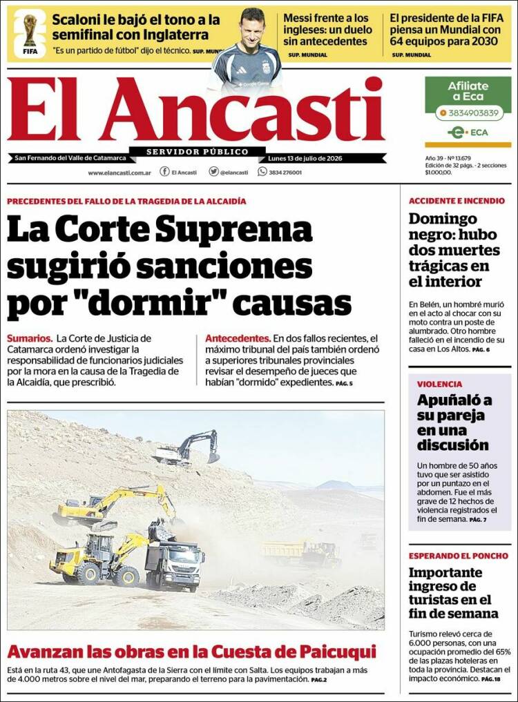 Portada de El Ancasti (Argentina)