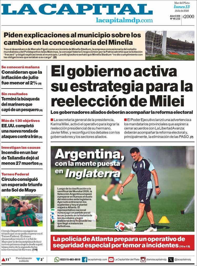 Portada de Diario La Capital - Mar del Plata (Argentina)