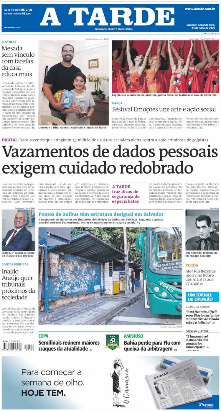 Portada de Diário A Tarde (Brasil)