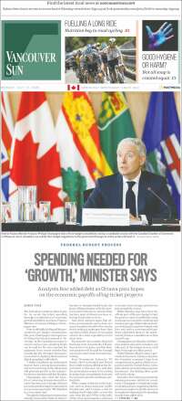 Portada de The Vancouver Sun (Canad&aacute;)