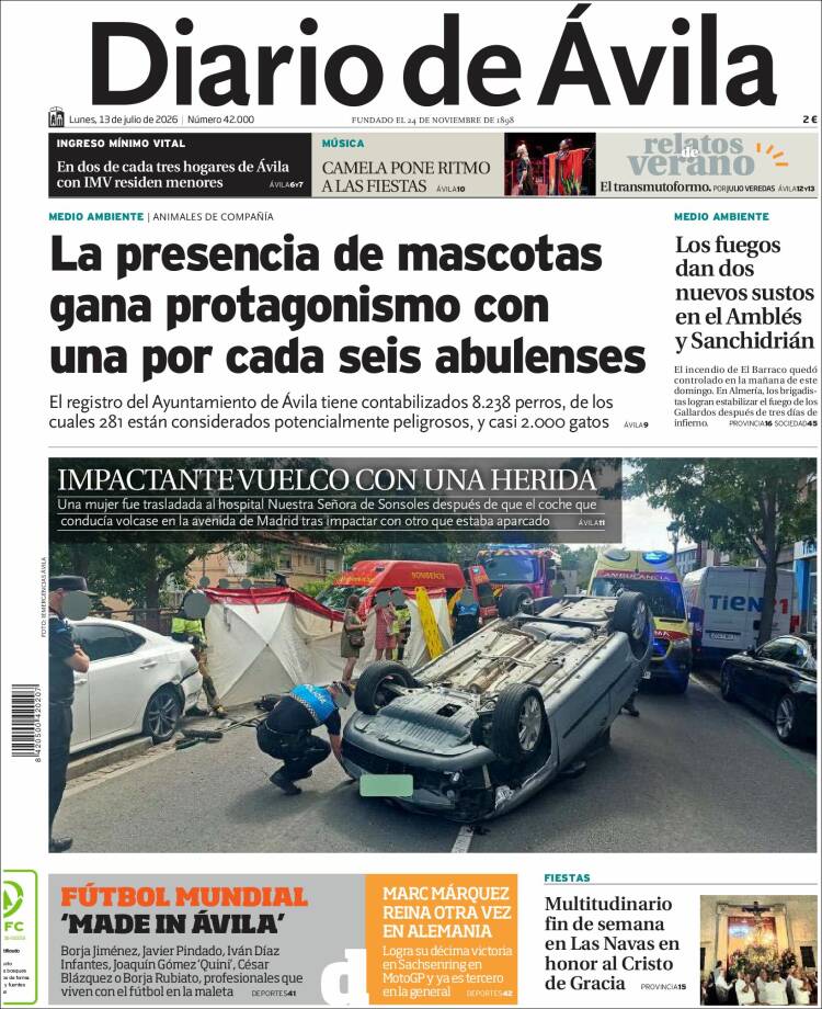 Portada de Diario de Ávila (Espa&ntilde;a)