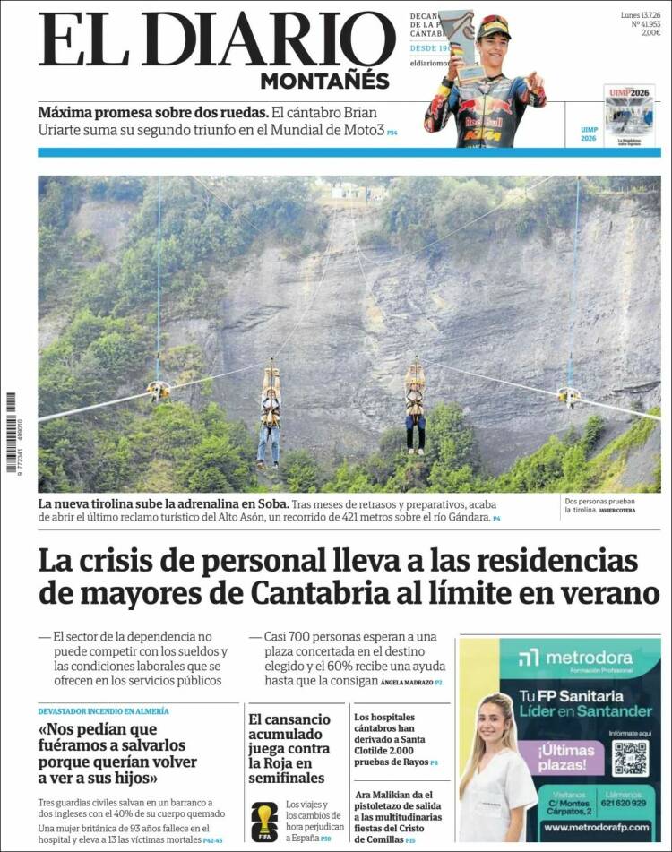 Portada de El Diario Montañés (Espa&ntilde;a)