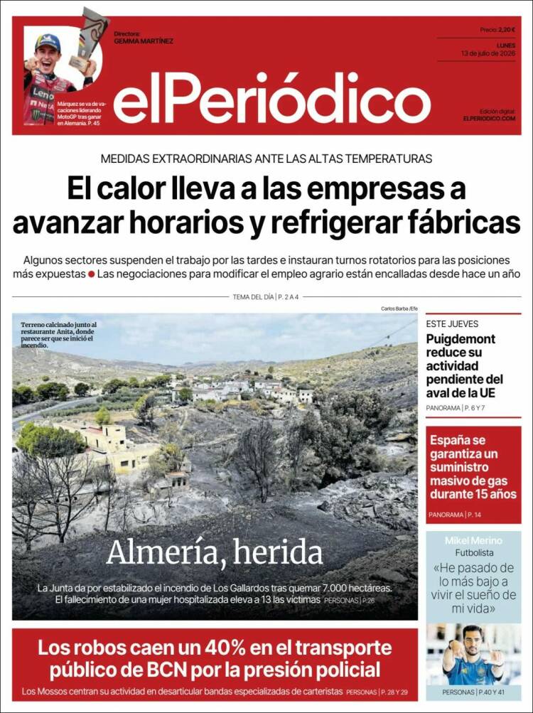 Portada de El Periódico (Espa&ntilde;a)