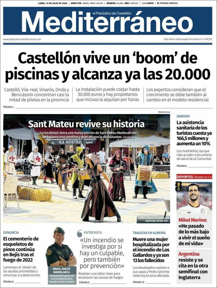 Portada de El Periódico Mediterraneo (Espa&ntilde;a)