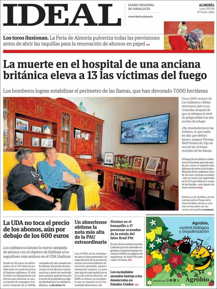 Portada de Ideal Almeria (Espa&ntilde;a)