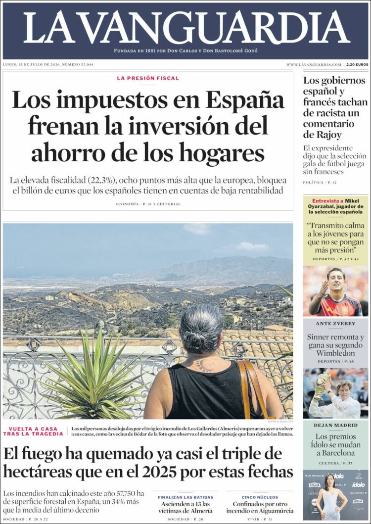 Portada de La Vanguardia (Espa&ntilde;a)