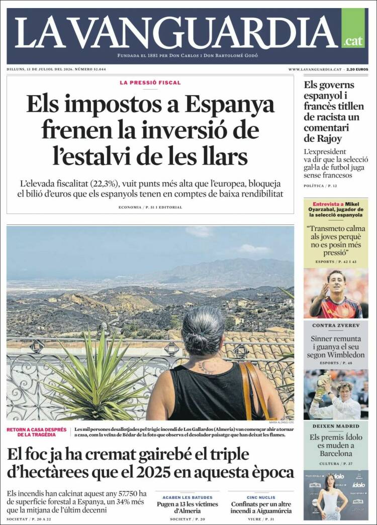 Portada de La Vanguardia (Espa&ntilde;a)