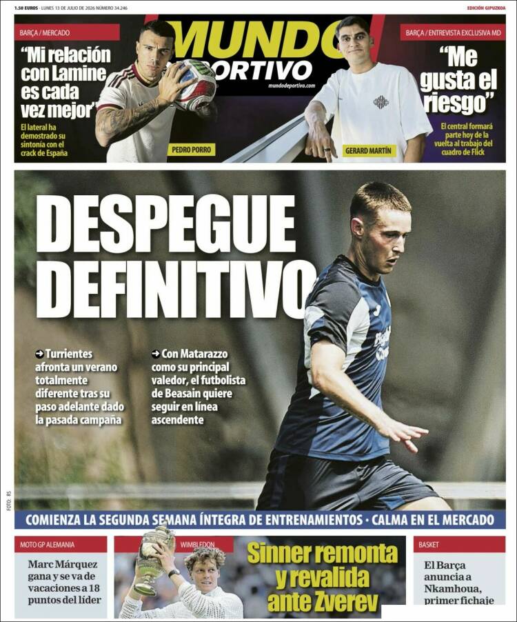 Portada de Mundo Deportivo Gipuzkoa (Espa&ntilde;a)